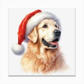 Golden Retriever Santa Hat Leinwandbild