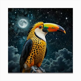 Default Cheetah Tiger Toucan In The Night Sky Art 1 Canvas Print