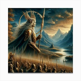 Milddle Earth devivative/ elven warrior / Fantasy Canvas Print