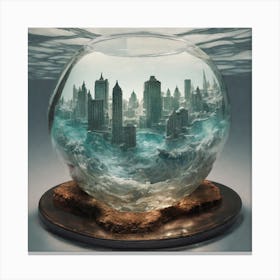 Cityscape In A Bowl Canvas Print