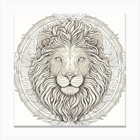 Lion Head Coloring Page Canvas Print