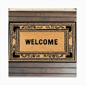 A Photo Of A Door Mat With A Welcome Mat Pattern 19 Canvas Print