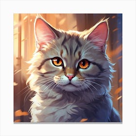 Cat In The Forest Canvas Print