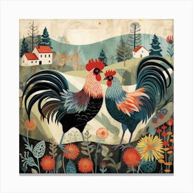 Bird In Nature Rooster 2 Canvas Print