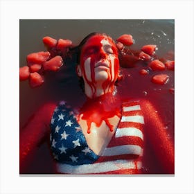 American Red waves Canvas Print