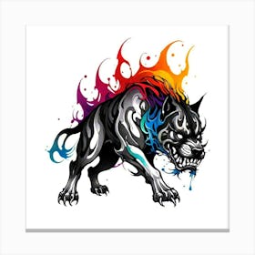 Wolf Tattoo Design 4 Canvas Print