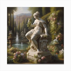 Statue in Botanical Garden Canvas Print