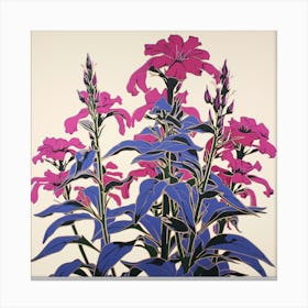 Lobelia 1 Pop Art Illustration Square Canvas Print