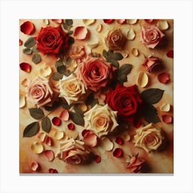 Roses On A Background Canvas Print