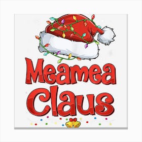 Womens Cute Meamea Claus With Santa Hat Christmas Lights Women Canvas Print