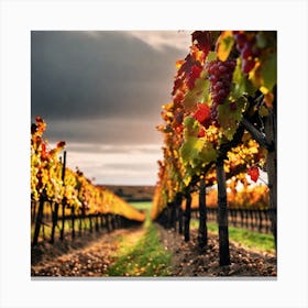 Vineyards At Sunset 5 Canvas Print