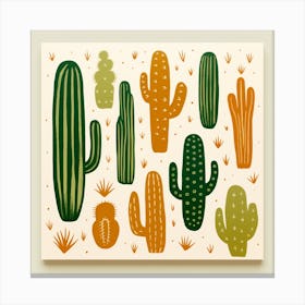 Rizwanakhan Simple Abstract Cactus Non Uniform Shapes Petrol 76 Canvas Print