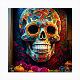 Day Of The Dead Skull Canvas Print