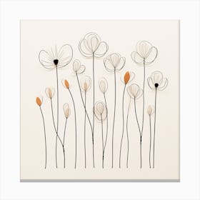 Wire Flowers Wall Art Canvas Print