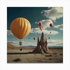 Hot Air Balloons In The Desert Canvas Print