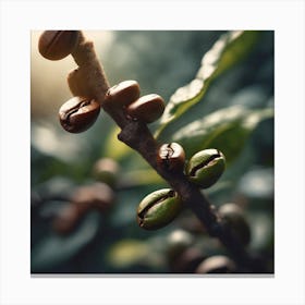 Coffee Beans On A Branch 1 Canvas Print