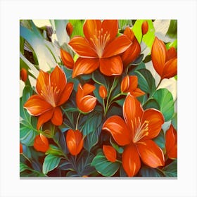 Orange Flowers Canvas Print