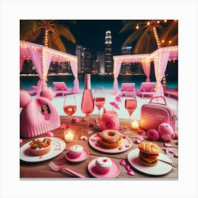 Pink Valentine'S Day Canvas Print