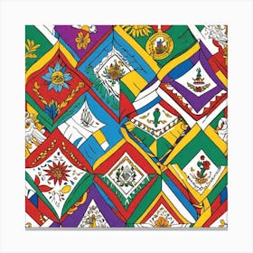 Mexican Coloring Flags Mysterious (7) Canvas Print
