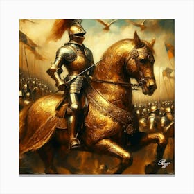 Golden Knight On A Golde Steed Copy Canvas Print