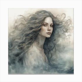 Girl With Long Hair 2 Canvas Print