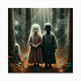Two Children In The Woods Canvas Print