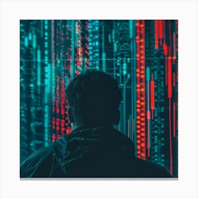 Man In Front Of A Computer Screen Canvas Print