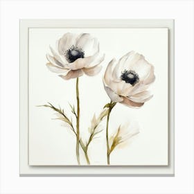 Illustration of delicate flowers on a white background 3 Canvas Print