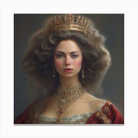 Queen With Hair And Beautiful Royal Attire Canvas Print
