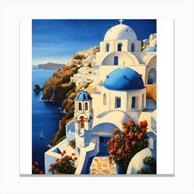 Oia at river Canvas Print