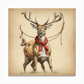 Deer With Horns 2 Canvas Print