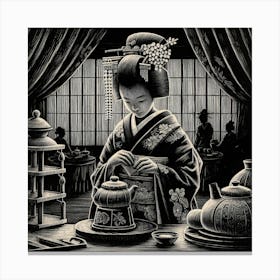 Creativel Geisha Illustration 147 Canvas Print