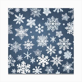 Snowflakes On A Blue Background 7 Canvas Print