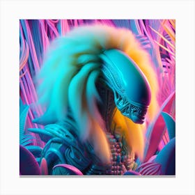 Alien Portrait Pastels 10 Canvas Print