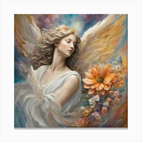 Angel In The Garden Design Canvas Print