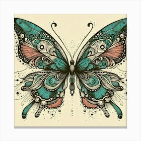 Illustration lace butterfly 1 Canvas Print