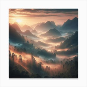 Sunrise In The Mountains 44 Canvas Print