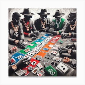 Gangsters Playing Poker Canvas Print