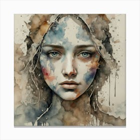 Watercolor Of A Woman 44 Canvas Print