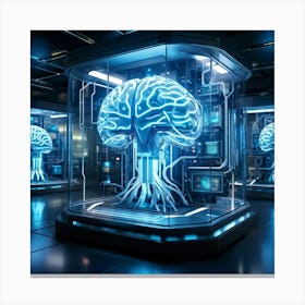 Cyber Brain Fusing Advanced Ai Technology Intricate Neural Networks Visible Glowing Circuitry Fut (5) Canvas Print