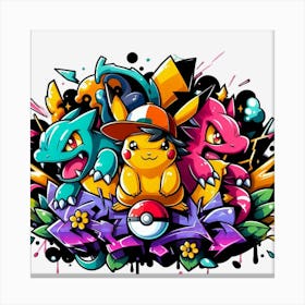 Pokemon Graffiti Art Canvas Print