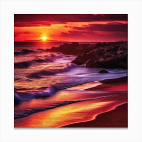 Sunset At The Beach 172 Canvas Print