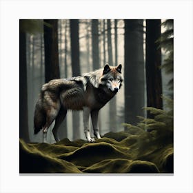 Wolf In The Forest 59 Canvas Print