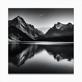 Black And White Mountain Landscape 23 Canvas Print