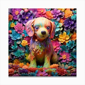 Flower Dog Canvas Print