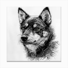  Finnish Spitz Dog Line Sketch 3 Canvas Print