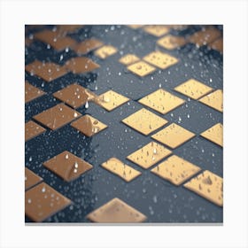 Rain Drops On A Tiled Floor Canvas Print