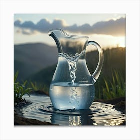 Glass pitcher of water Canvas Print