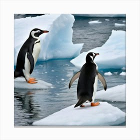 Penguin Bird Aquatic Antarctic Flightless Waddle Ice Cold Tuxedo Swim Cute Flippers Snow (3) Canvas Print