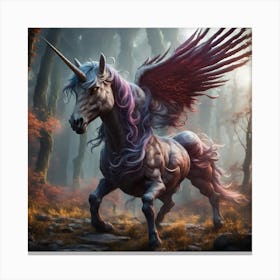 Unicorn In The Woods 1 Canvas Print